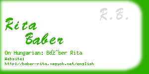 rita baber business card